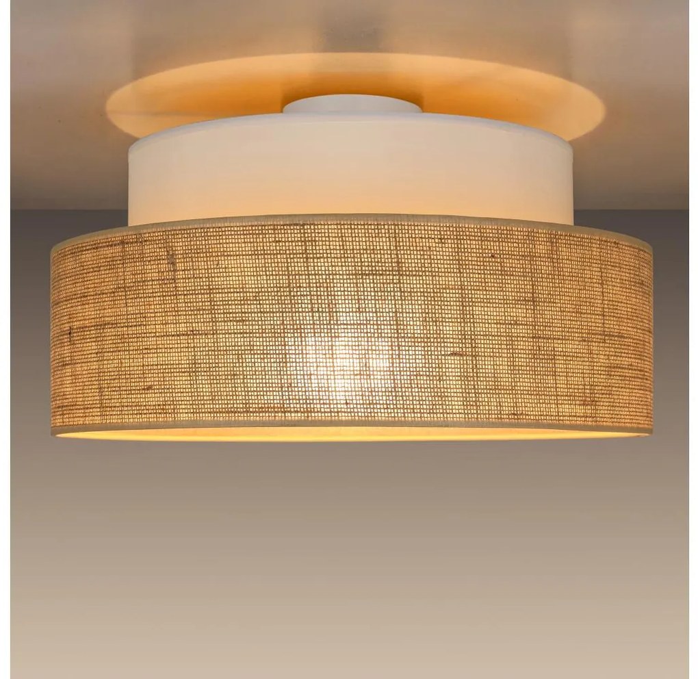 Stropné svietidlo BOHO 1xE27/60W/230V pr. 40 cm biela/béžová