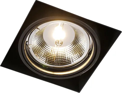 Zápustený reflektor čierny GU10 AR111 bez rámu - Oneon