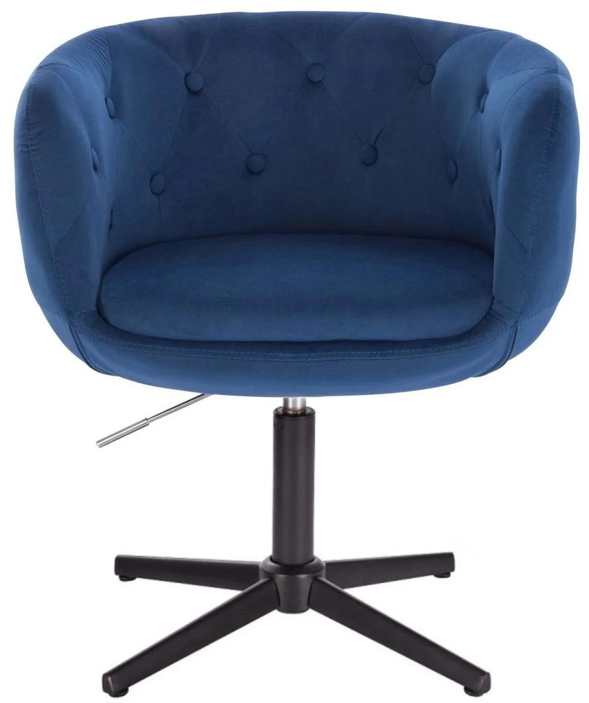 LuxuryForm DESIGN Kreslo MONTANA VELUR na čiernom kríži - modré
