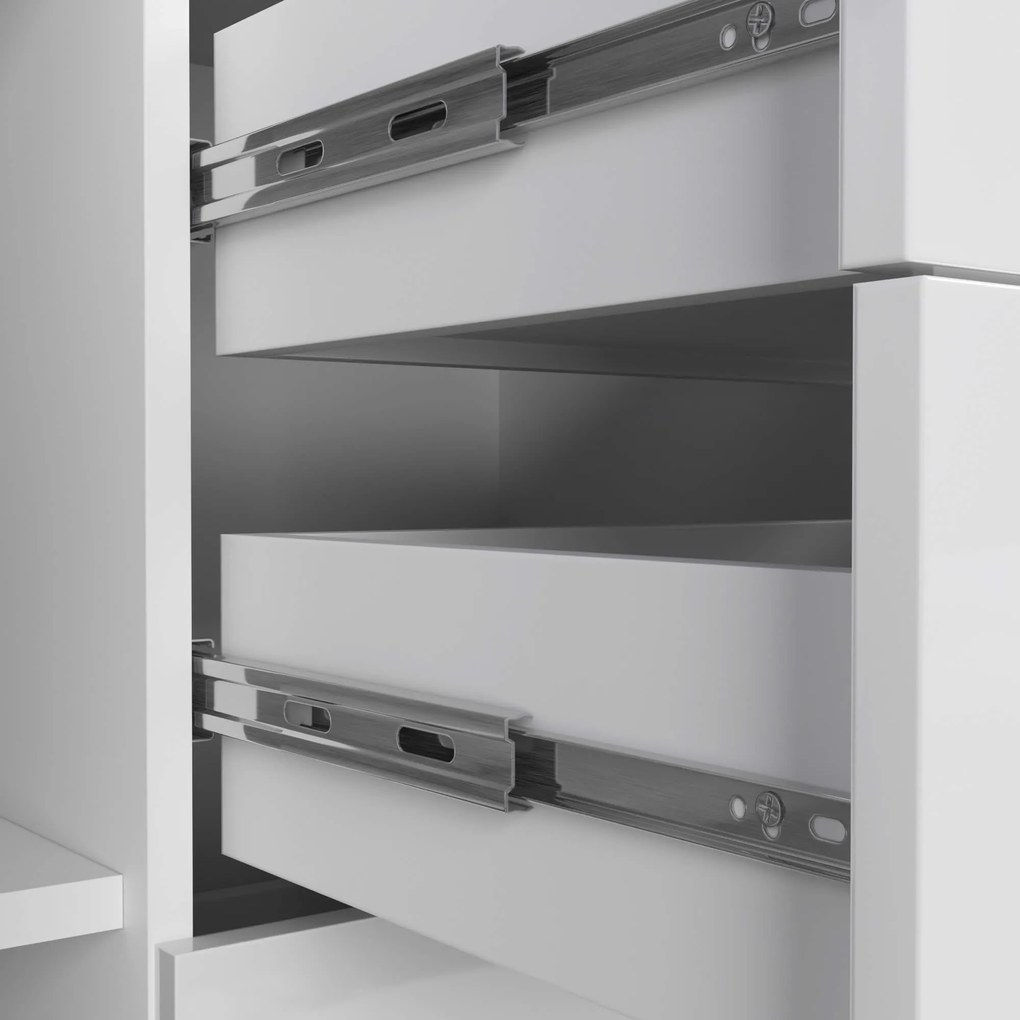 Komoda Torvi K 110 cm biela lesklá