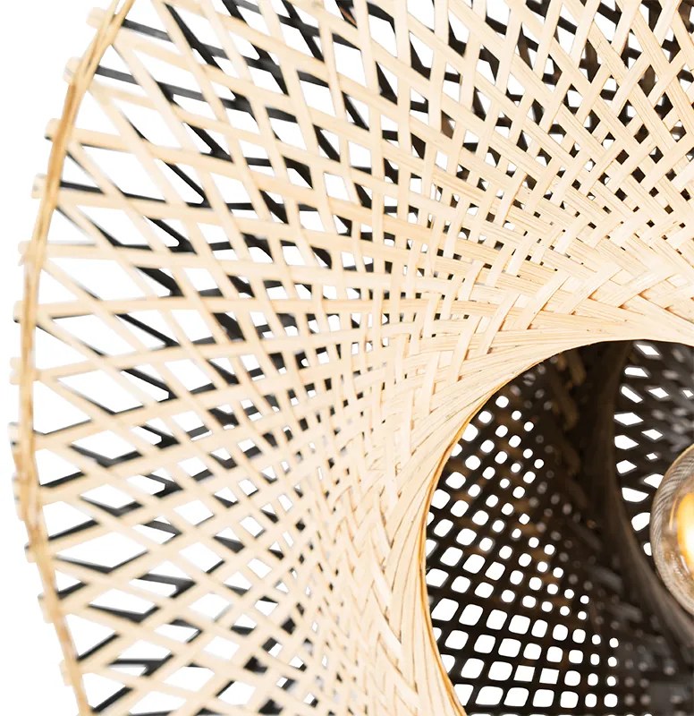 Orientálna nástenná lampa bambus 50 cm so zástrčkou - Rina