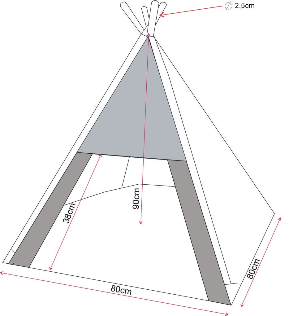 Golden Dog TeePee stan Golden dog 75 x 75 x 90 cm - strieborné labky