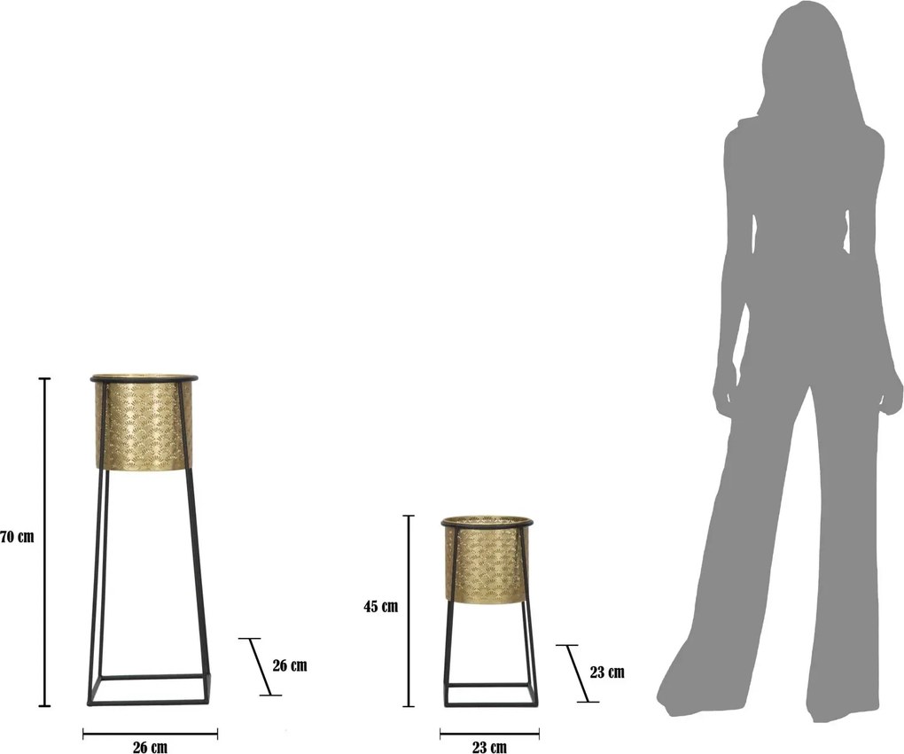 Sada 2 ks kvetinových stojanov Couple Cup čierno-zlatá
