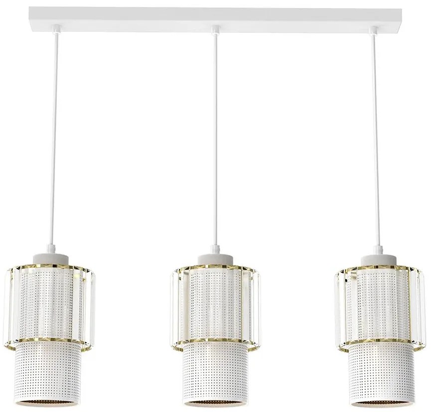 Luster na lanku BLANCO 3xE27/60W/230V biela