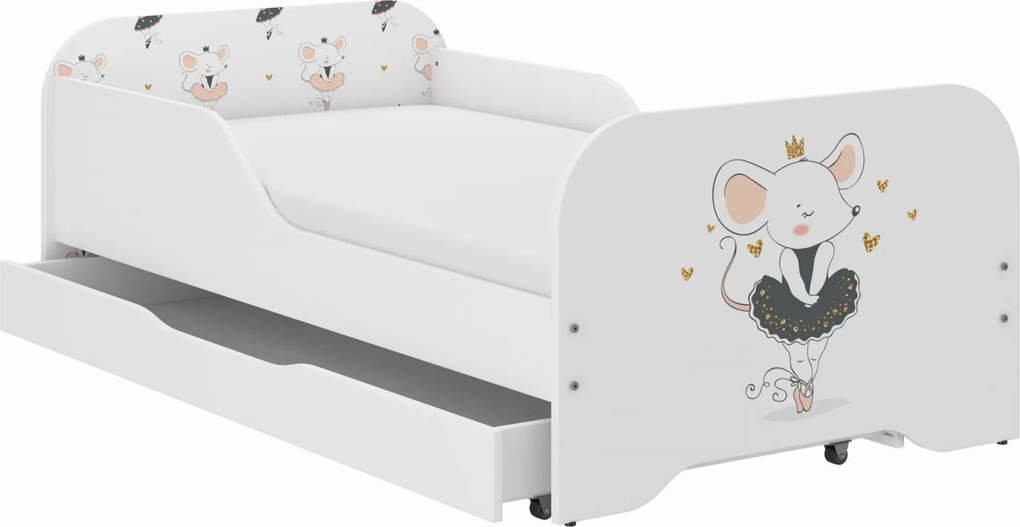 Wooden Toys Detská posteľ MIKI 160x80 MYŠKA SAFARI