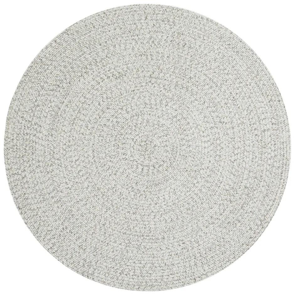 Biely/béžový okrúhly vonkajší koberec ø 200 cm - NORTHRUGS