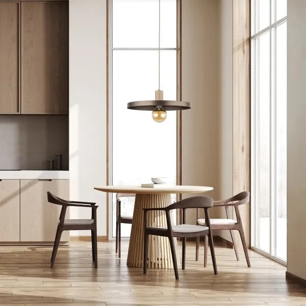 Luster na lanku SILA 1xE27/15W/230V pr. 40 cm hnedá/béžová