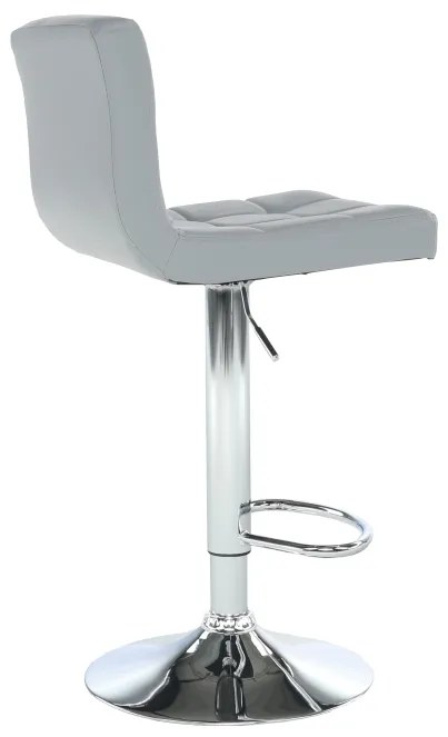 Barová stolička KANDY NEW — ekokoža šedá/chróm
