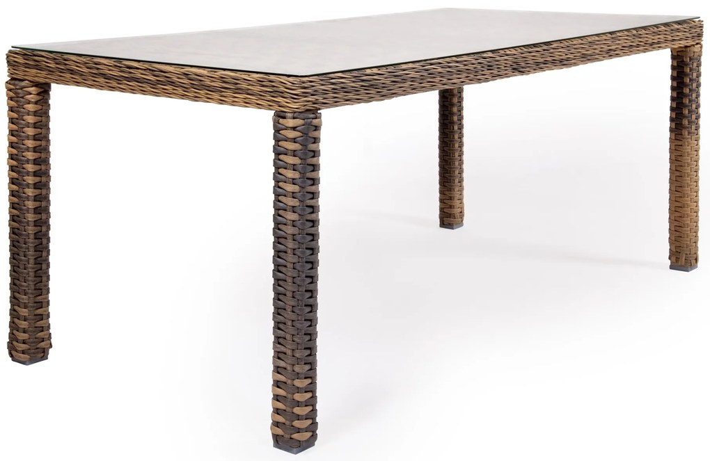 Ratanový jedálenský stôl KINGSTON 180 žlto-sivý