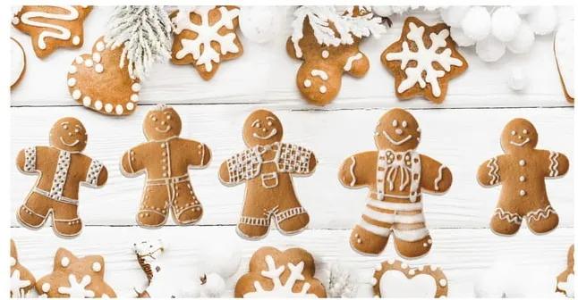 Kuchynský behúň Crido Consulting Festive Gingerbreads, dĺžka 100 cm