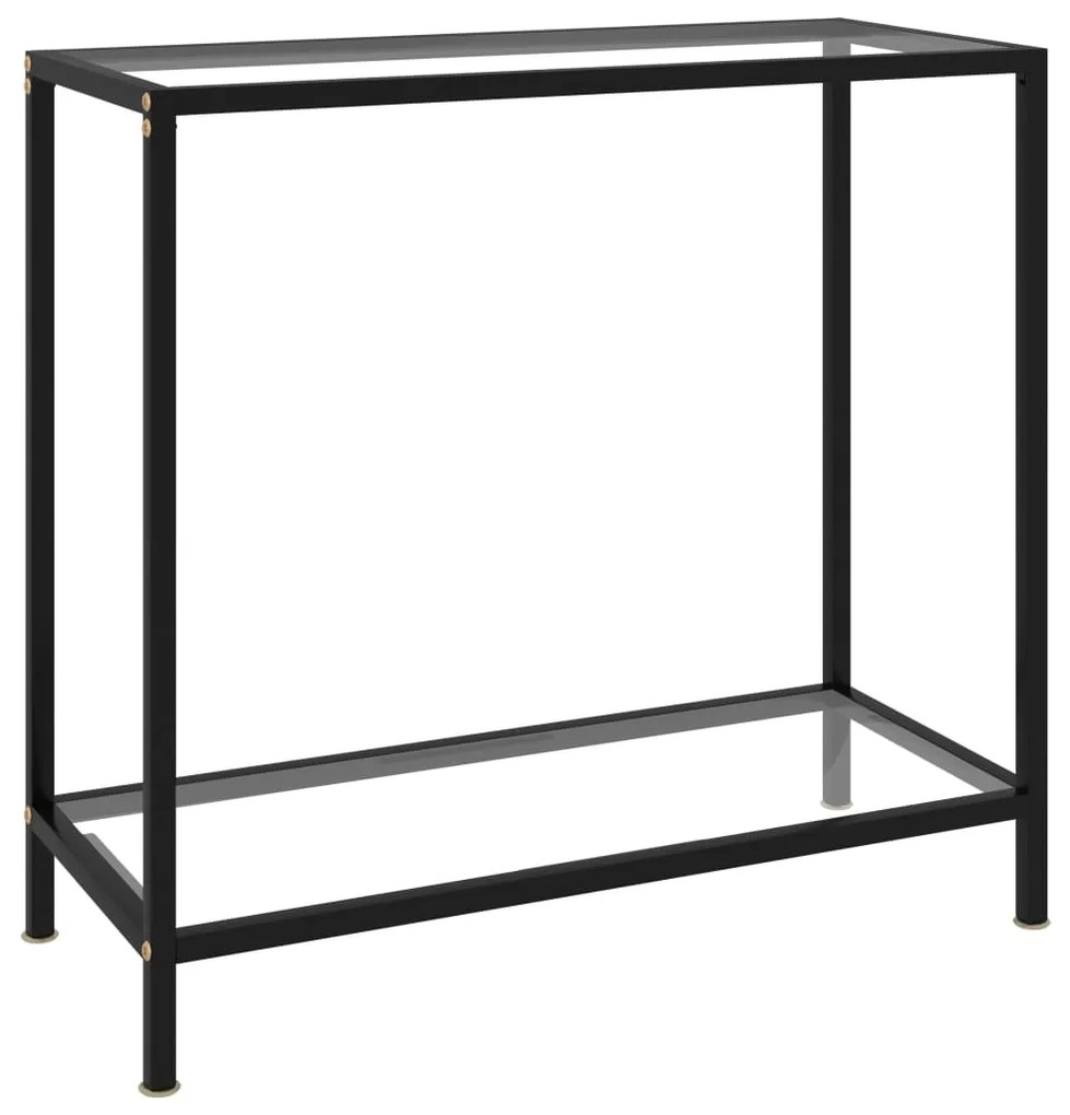 vidaXL Konzolový stolík, priehľadný 80x35x75 cm, tvrdené sklo