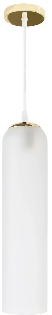 Toolight - Sklenená závesná lampa APP665-1CP, biela-zlatá, OSW-04661