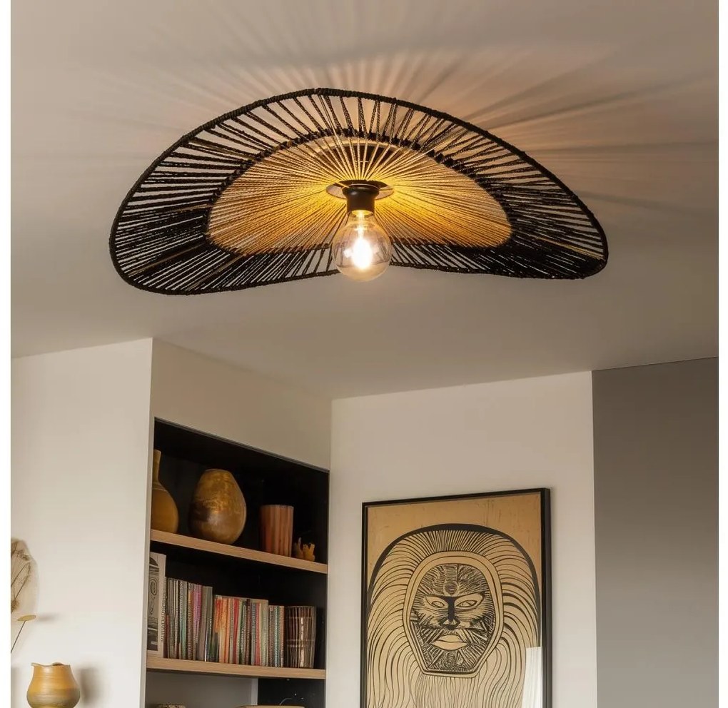 Brilagi - LED Prisadený luster CERIA BOHO 1xE27/40W/230V pr. 50 cm čierna/hnedá
