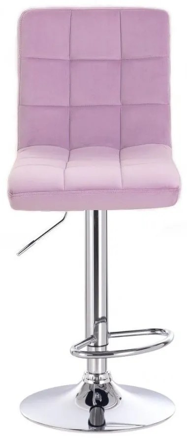 LuxuryForm DESIGN Barová stolička TOLEDO VELUR na striebornom tanieri - levanduľa