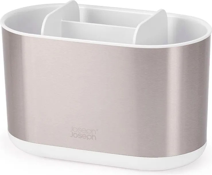 Stojan na zubné kefky z nehrdzavejúcej ocele v striebornej farbe Duo Steel – Joseph Joseph