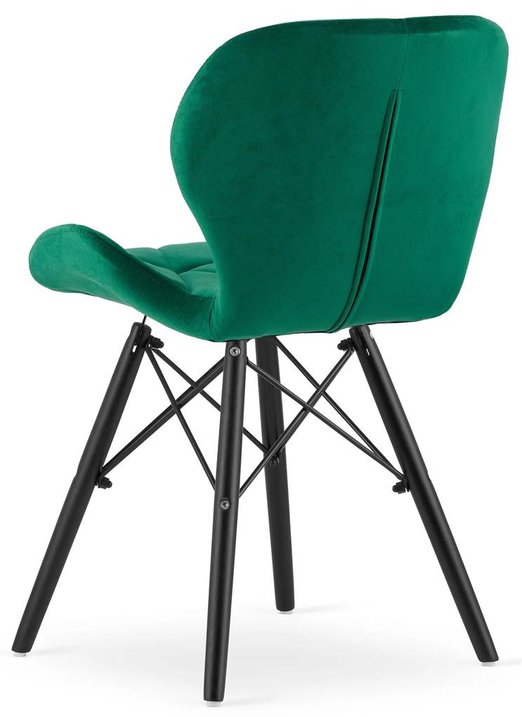 PreHouse Stolička LAGO Velvet - zelené / čierne nohy