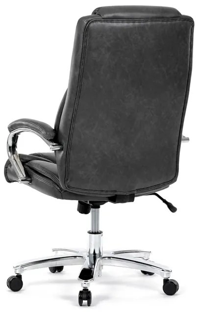 Kancelárske kreslo RYZAR — ekokoža, sivá, nosnosť 150 kg