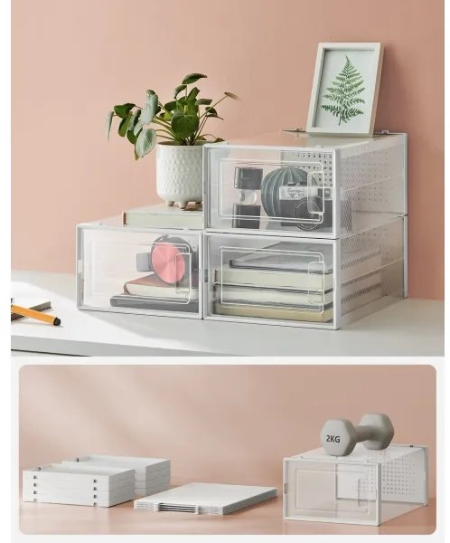 Modulárny regál s priehradkami BOXIFY biely