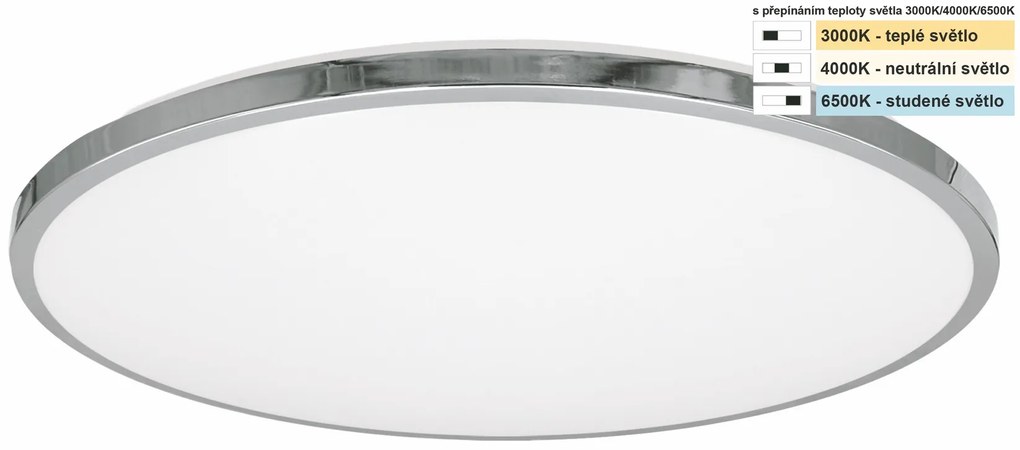 TOP LIGHT Svetlo stropné Silver KL CCT, Biela-Chróm