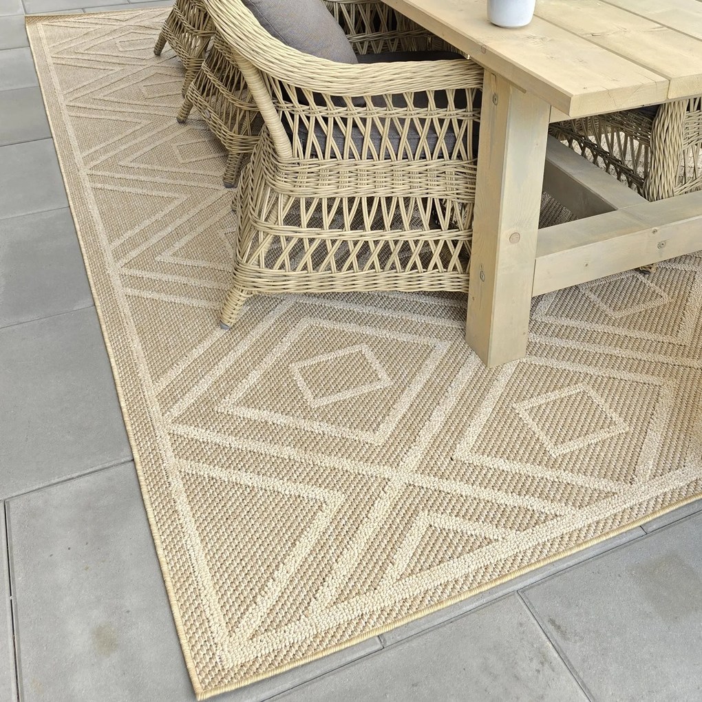 Ayyildiz, Kusový koberec Patara 4956 Beige – na von aj na doma, 120x170, béžová, chodba / predsieň