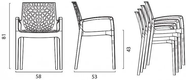 Stima Plastové kreslo GRUVYER Vyberte odtieň ->: Verde Anice - zelená