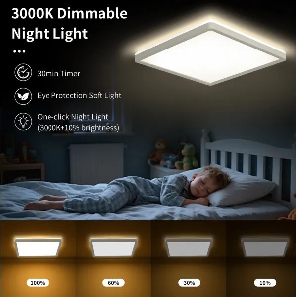 Brilagi - LED Stmieva­teľné svietidlo ULTRA SLIM LED/18W/230V 30x30 cm biela + diaľkový ovládač