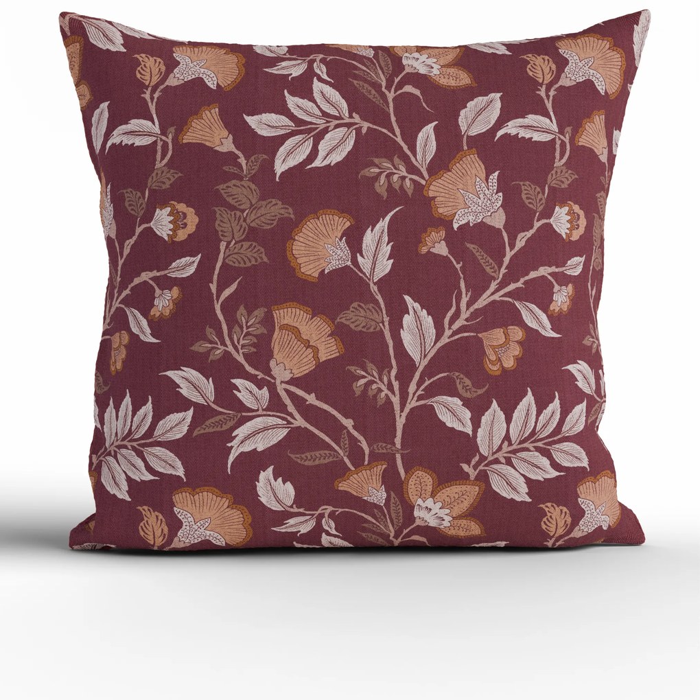 Bavlnená obliečka na vankúš Renforcé 40 × 40 cm - Rebeka vínová