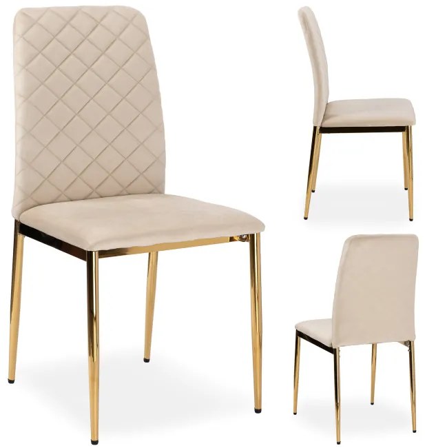 Jedálenská stolička MAVERIK zlatá / béžová