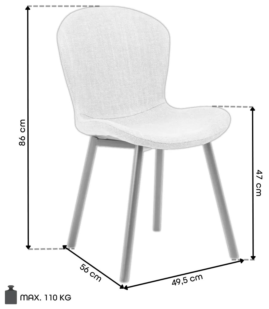 FIORA Svetlosivé Taupe (látka Basel 34) - MODERNÁ ČALÚNENÁ STOLIČKA DO OBÝVAČKY/ JEDÁLNE LOFT