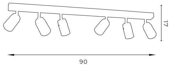 Bodové svietidlo RENO 6xGU10/8W/230V čierna/zlatá