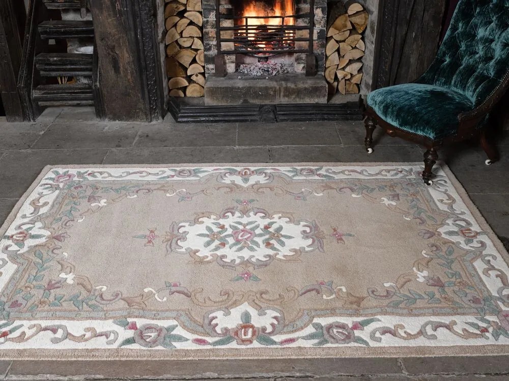 Flair Rugs, Ručne všívaný kusový koberec Lotus premium Fawn, 120x180, béžová, chodba / predsieň