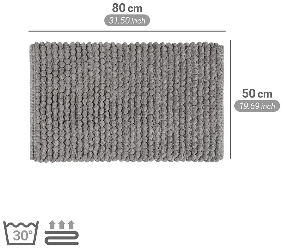 Sivá textilná kúpeľňová predložka 50x80 cm Solivo – Wenko