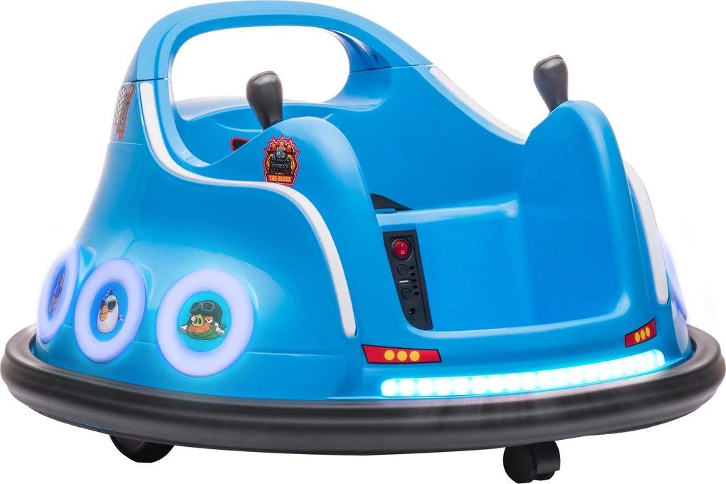 AIYAPLAY 12V Detské bumper auto s 2.4G diaľkovým ovládaním, elektrický bumper s hudbou a svetlami, 1.4-3.1 km/h, detské elektrické auto so 360° otočen