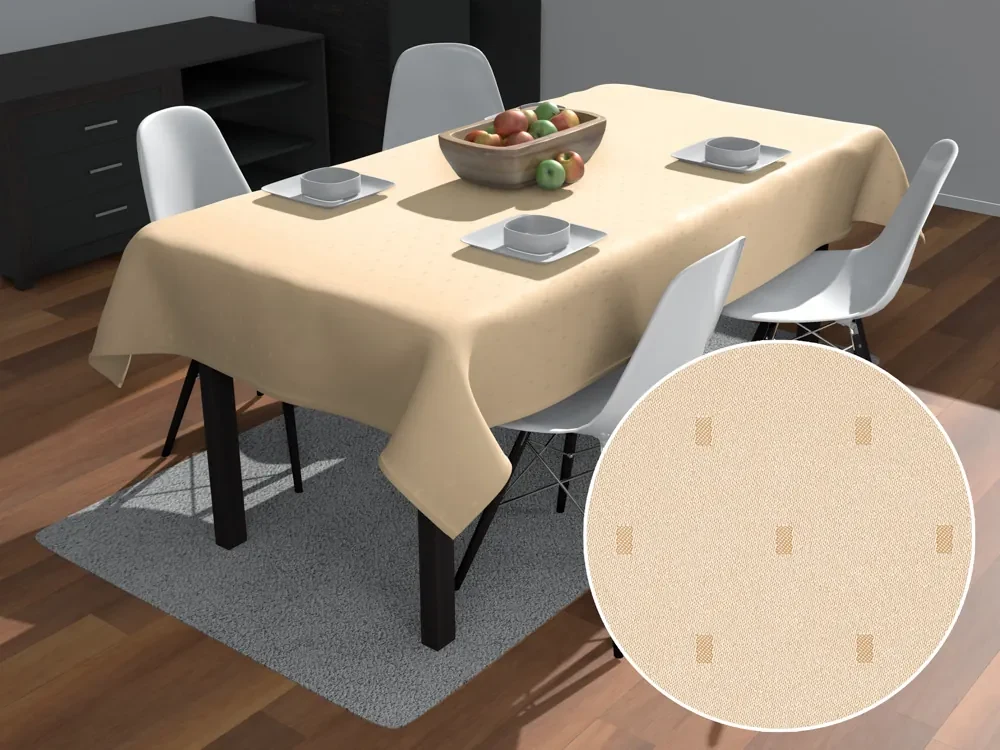 Biante Teflónový obdĺžnikový obrus TF-085 Obdĺžničky na béžovom 140x200 cm