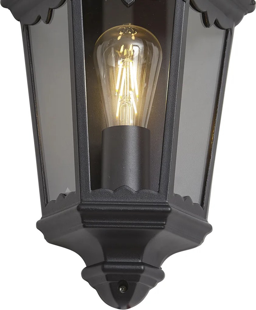 Klasické vonkajšie nástenné svietidlo čierne IP44 - Havana Half