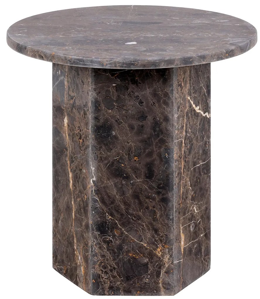 Odkladací stolík Naxos 50 cm mramor hnedý