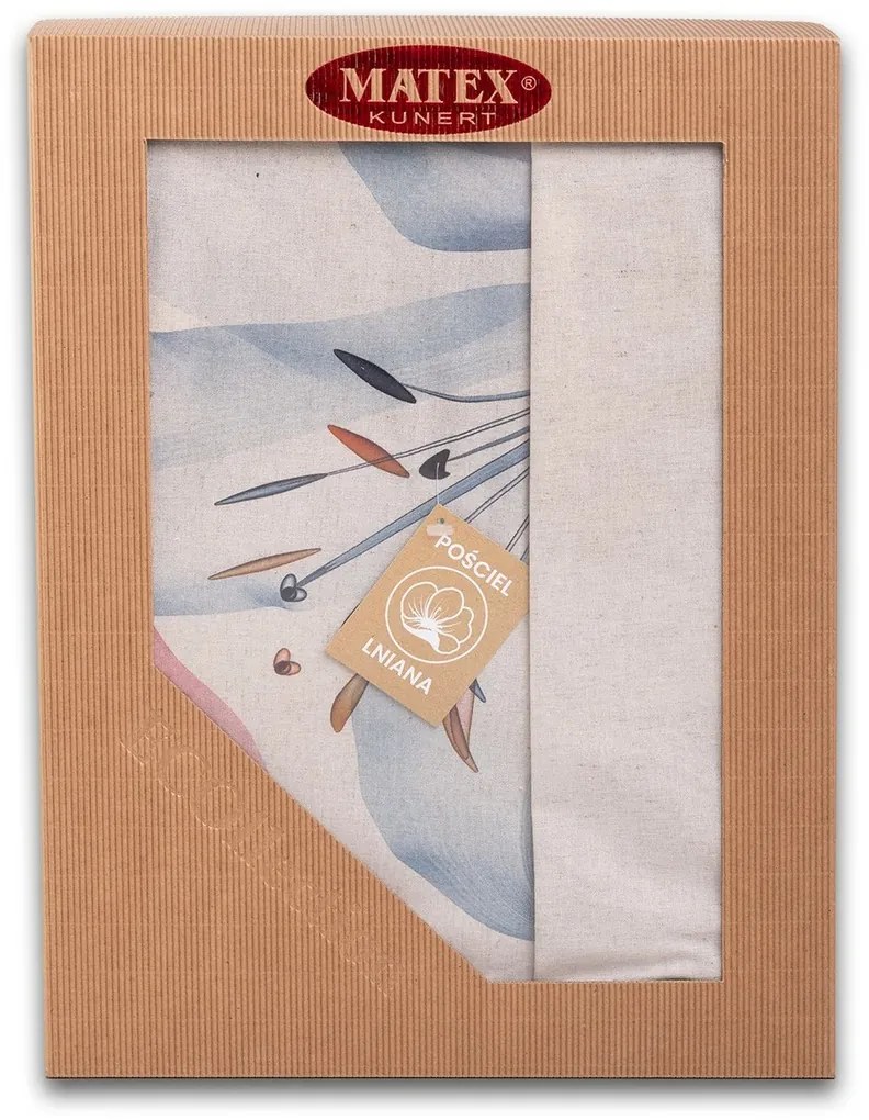 Obliečky zo zmesi bavlny a ľanu Ľalia, 160 x 200 cm, 2 ks 70 x 80 cm