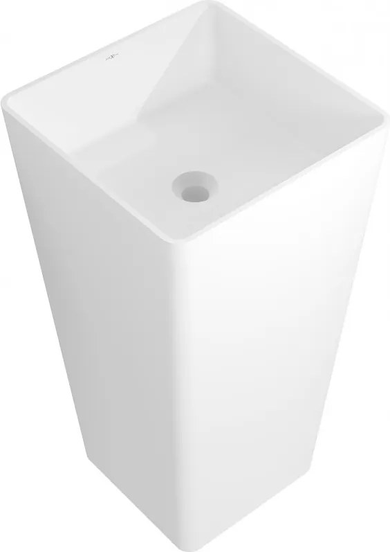 Mexen Adora voľne stojace umývadlo z konglomerátu 45 x 45 cm, biela matná - 26564500