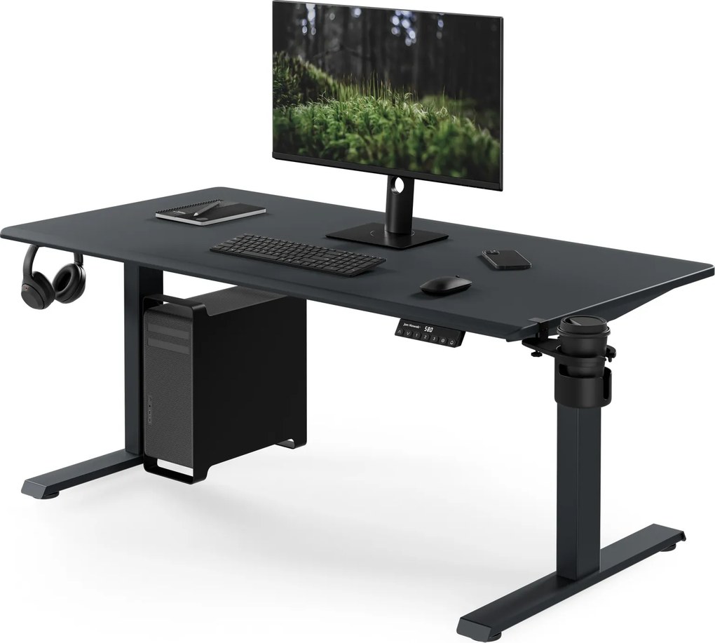 Elektrický stôl s reguláciou výšky ergonomický antracitový,1400x700 mm: ARIA