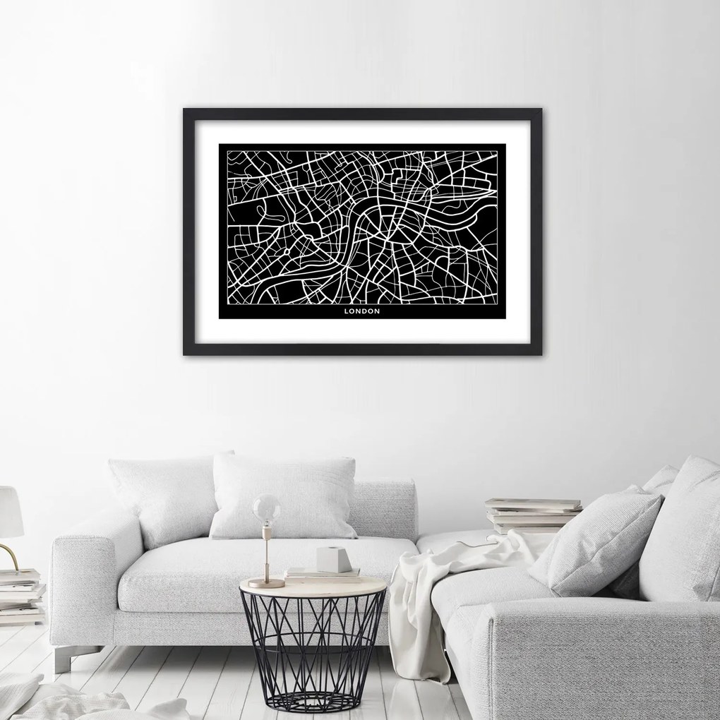 Gario Plagát City plan London Farba rámu: Bez rámu, Rozmery: 100 x 70 cm