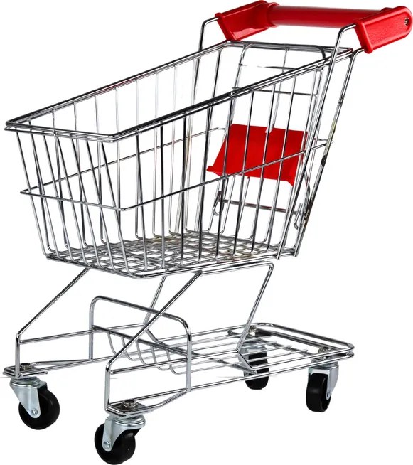 LEAN Toys Kovový nákupný košík Detský košík Strieborný veľký