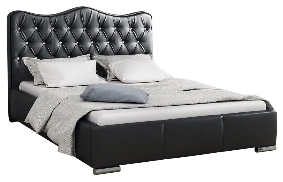 Posteľ Ratoni, Rozmer postele: 160x200, Dostupné poťahy: ekokoža Soft 011 (čierna)