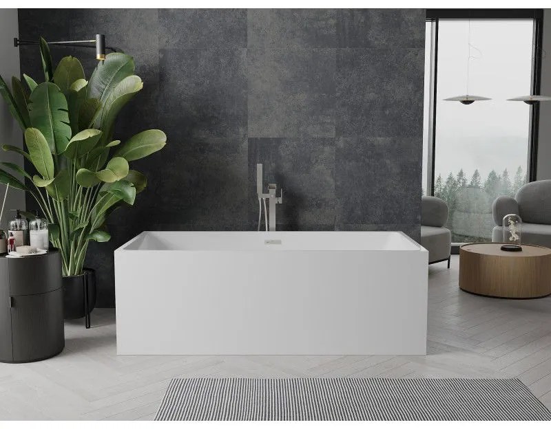 Mexen Nita, voľne stojaca vaňa 170 x 80 cm, biela, brúsená oceľ prepad, 52091708000-97