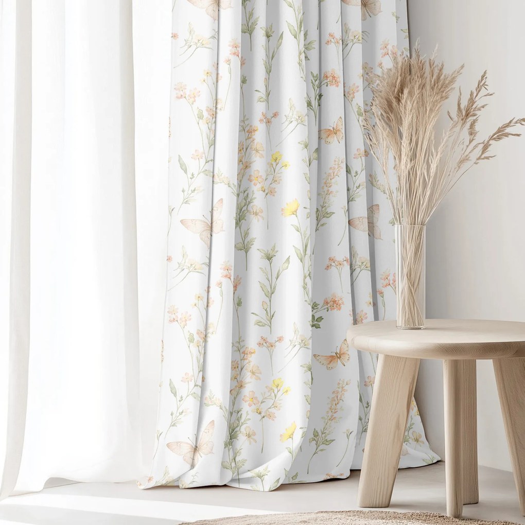 Goldea dekoračný záves - motýlia záhrada 140x150 cm