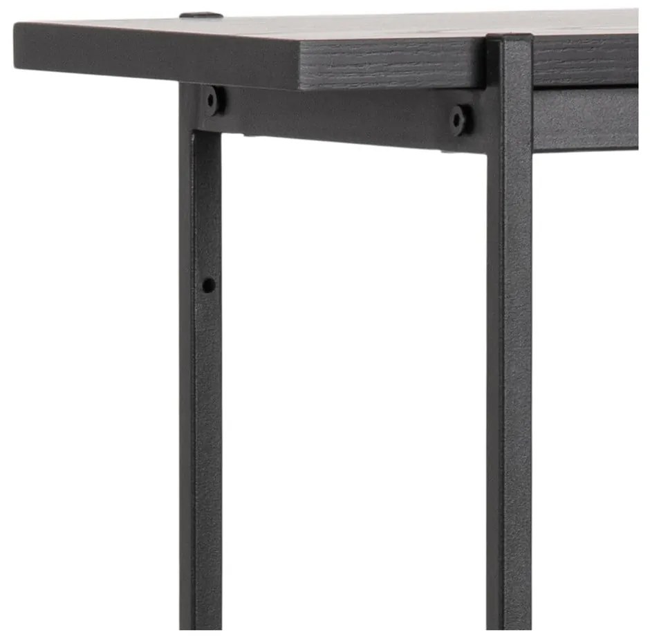 Čierna knižnica v dekore jaseňa s posuvnými dverami 94x114 cm Angus – Actona