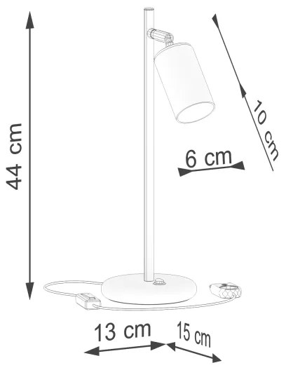 Sollux SL.1373 - Stolná lampa WINX 1xGU10/10W/230V čierna/chróm
