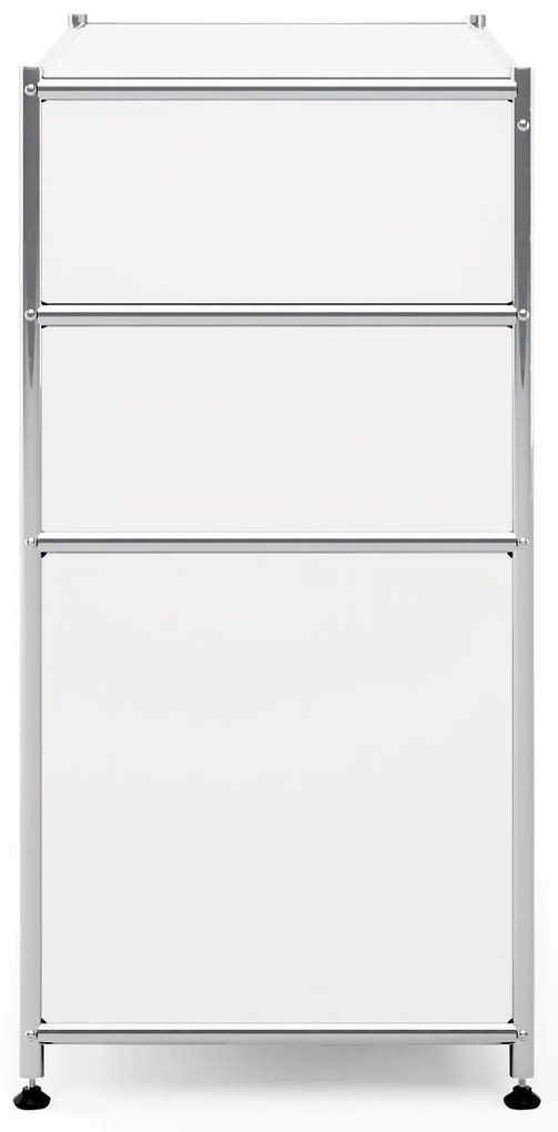 Kovová komoda »CN3« s 3 zásuvkami, biela