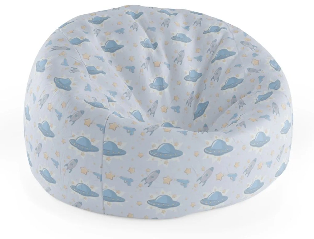Sablio Sedací vak Cocoon Lietajúce taniere a rakety - 115 x 75 cm x 45 cm
