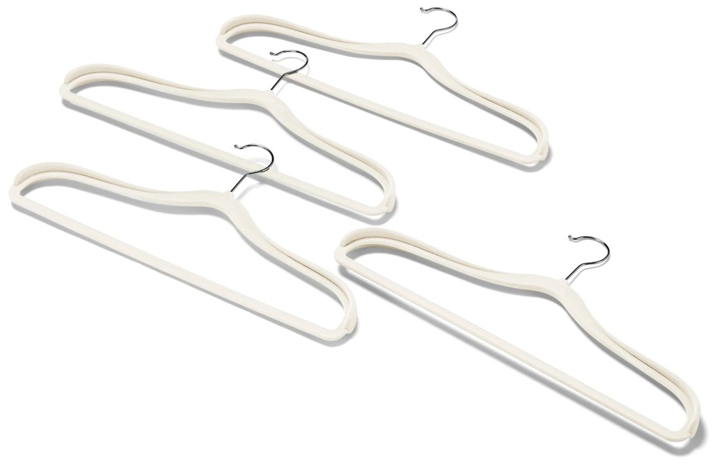 Vešiaky na šaty s rozšírením v oblasti pliec, 4 ks