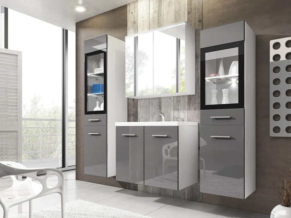 Kúpeľňový nábytok Apogon II, Farby: matera / gaštan breslau, Sifón: so sifónom, Osvetlenie: bez osvetlenia, Umývadlová batéria: Economico BYU 020M